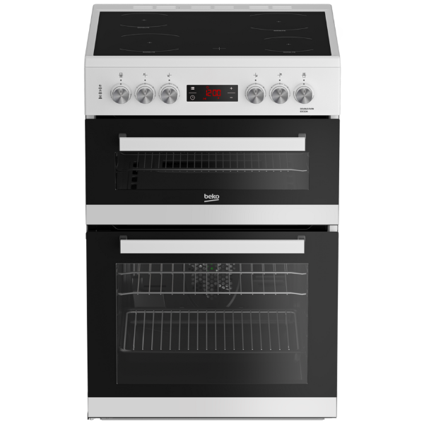 Beko EDC634W 60cm Double Oven Electric Cooker with Ceramic Hob - White_main