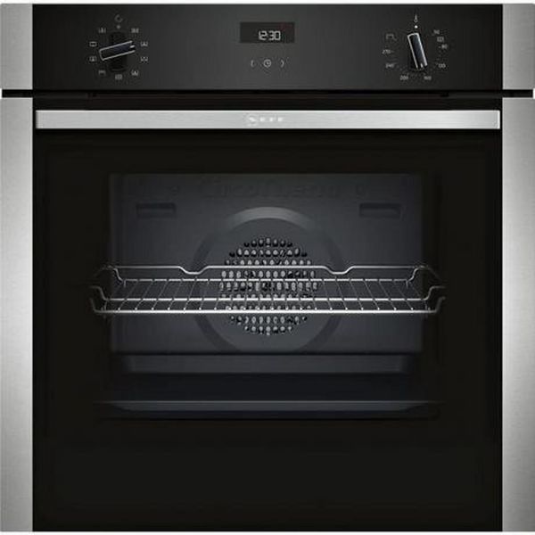 Neff B1ACE4HN0B 59.4cm Built In Electric CircoTherm Single Oven - BLACK/STEEL_main