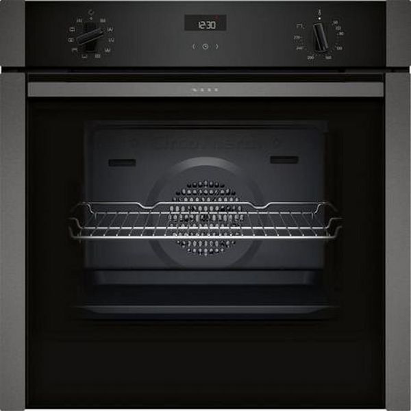 Neff B3ACE4HG0B 59.4cm Built In Electric Single Oven - Black with Graphite Trim_main