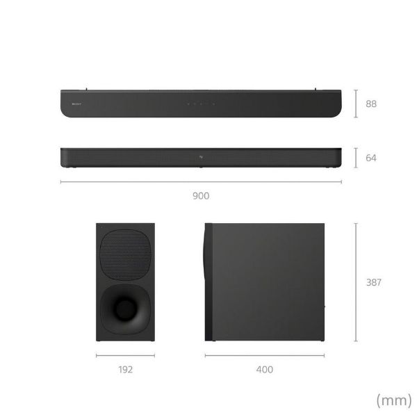Sony HTSD40_CEK 2.1ch Dolby Digital Soundbar & Subwoofer - Black_spec