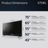 Sony KD50X75WLPU 50" 4K HDR Google Smart TV_dimen