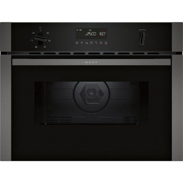 Neff C1AMG84G0B 44 Litres Built In Microwave Oven with Hot Air - Black with Graphite Trim_main