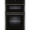 Neff U1ACE2HG0B 59.4cm Built In Electric Double Oven - Black with Graphite Trim_main