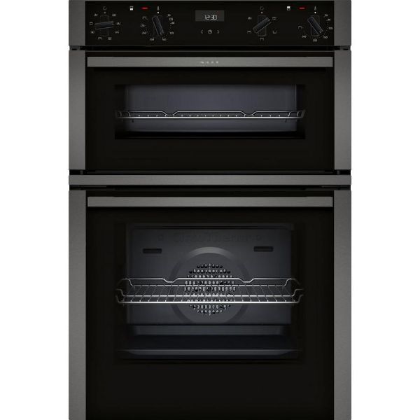 Neff U1ACE2HG0B 59.4cm Built In Electric Double Oven - Black with Graphite Trim_main