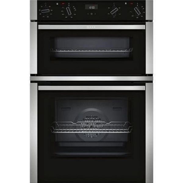 Neff U1ACE2HN0B 59.4cm Built In Electric CircoTherm Double Oven - BLACK/STEEL_main