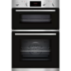 Neff U1GCC0AN0B 59.4cm Built In Electric Double Oven - Black & Steel_main