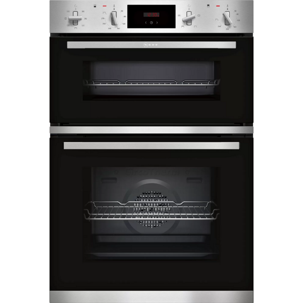 Neff U1GCC0AN0B 59.4cm Built In Electric Double Oven - Black & Steel_main