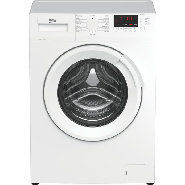 Beko WTL84141W 8kg 1400rpm Freestanding RecycledTub Washing Machine - White_main