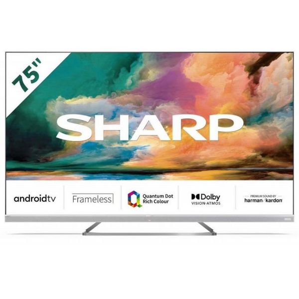Sharp 4T-C75EQ4KM2AG 75" 4K UHD Frameless Quantum Dot Android TV_main