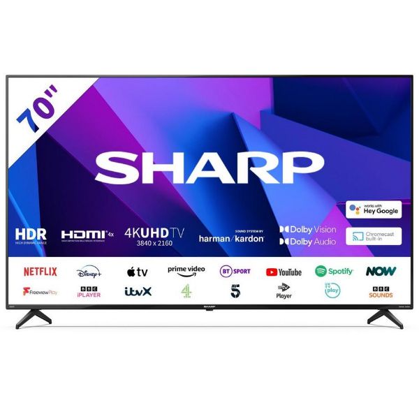 Sharp 4T-C70FN2KL2AB 70" 4K Ultra HD LED Smart TV With Google Assist_main