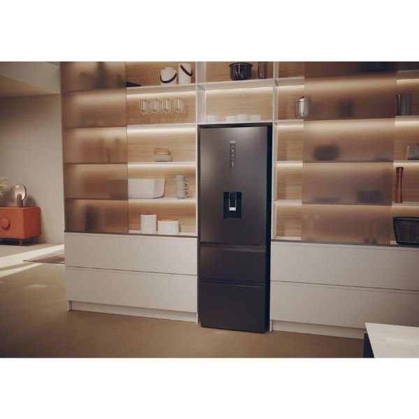 Haier HTW5618EWMP 59.5cm 3D Fridge Freezer - Dark Inox_look