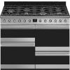 Picture of Smeg SYD4110-1 Symphony Dual Fuel Range Cooker with 7 Burners in Stainless Steel 