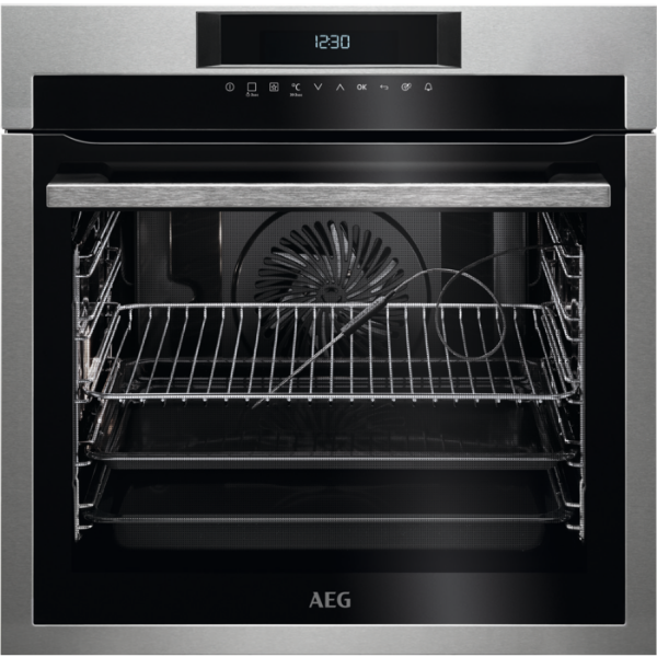 Picture of AEG BPE742320M 8000 AssistedCooking Single Electric Oven with Pyrolytic Cleaning in Stainless Steel - Display Model