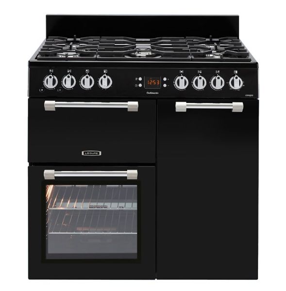 Picture of Leisure CK90G232K Cookmaster 90cm Gas Range Cooker with Two Ovens in Black