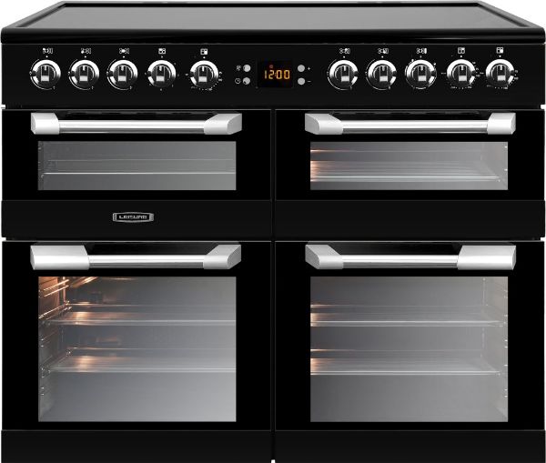 Picture of Leisure CS100C510K 100cm Cuisinemaster Electric Range Cooker with Three Ovens in Black