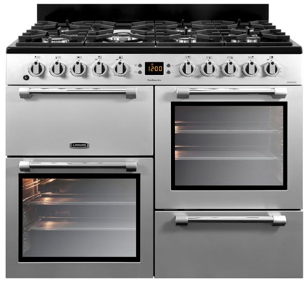 Picture of Leisure CK100F232S Cookmaster 100cm Dual Fuel Range Cooker with Seven Gas Burners in Silver