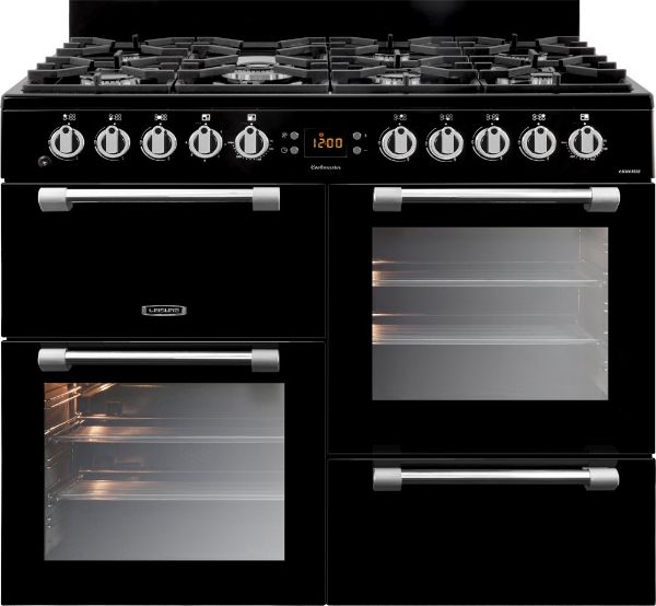 Picture of Leisure CK100F232K Cookmaster 100cm Dual Fuel Range Cooker with Seven Gas Burners in Black