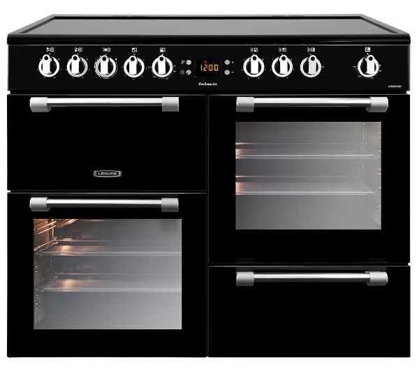 Picture of Leisure CK100C210K Cookmaster 100cm Electric Range Cooker with Five Ceramic Zones in Black