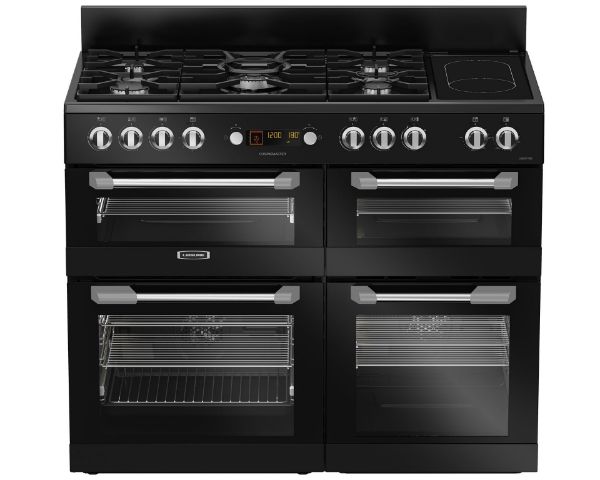 Picture of Leisure CS110F722K Cuisinemaster 110cm Dual Fuel Range Cooker with Three Ovens in Black