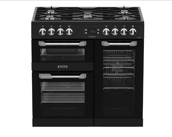 Picture of Leisure CS90F530K 90cm Cuisinemaster Dual Fuel Range Cooker with Three Ovens in Black