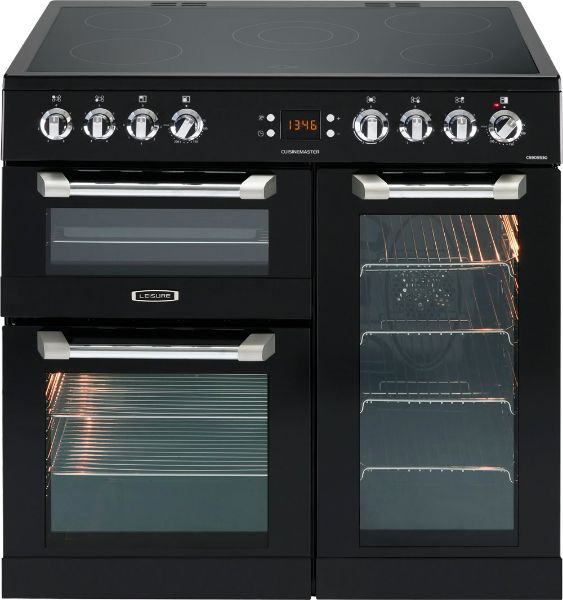 Picture of Leisure CS90C530K 90cm Cuisinemaster Electric Range Cooker with Three Ovens in Black