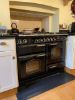 Rangemaster 116660 Classic 110 Gas Range Cooker in Black with Chrome Trim_side view