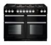 Picture of Rangemaster 118200 NEXUS SE 110 Dual Fuel Range Cooker in Black with Chrome trim-NEXSE110DFFBL/C