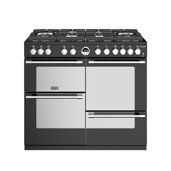 Picture of Stoves Sterling Deluxe S1000DF GTG 100cm Dual Fuel Range Cooker in Black