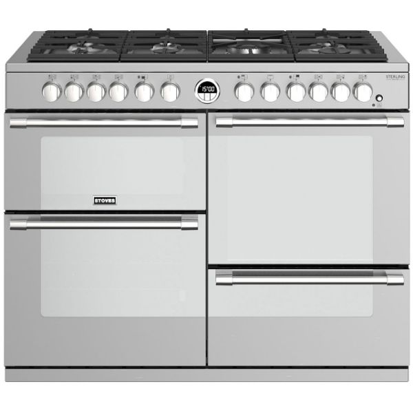 Picture of Stoves Sterling Deluxe S1100DF 110cm Dual Fuel Range Cooker in Stainless Steel