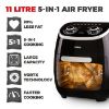 Picture of Tower T17038 Vortx 2000W 11L 5-in-1 Manual Air Fryer Oven with Rotisserie in Black