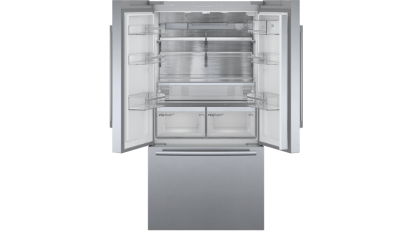 Picture of Bosch KFF96PIEP Serie 8 American Style Fridge Freezer with French Doors and Bottom Freezer in Stainless Steel