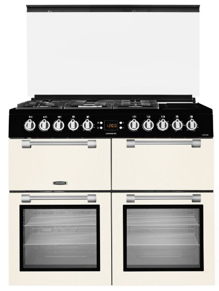 Picture of Leisure CC100F521C Chefmaster 100cm Dual Fuel Range Cooker with Glass Top Lid in Cream