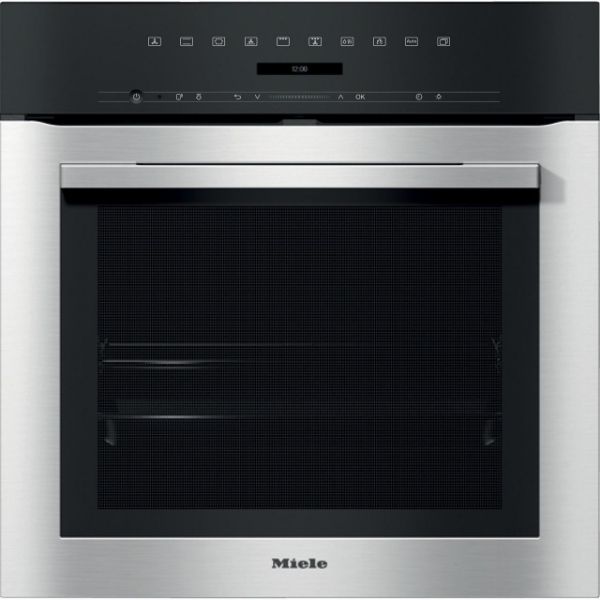 Picture of Miele H 7164 BP Built In Single Electric Oven with Pyrolytic Cleaning and Networking in Clean Steel