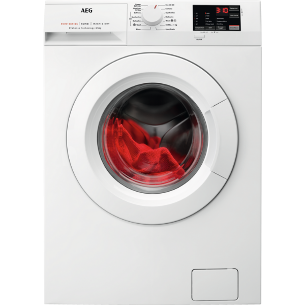 Picture of AEG L6WEJ841N 8kg Wash 4kg Dry 1600 Spin Freestanding Washer Dryer in White