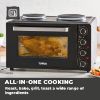 Picture of Tower T14045 42L Mini Oven with Hot Plates in Black with Silver Accents