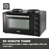Picture of Tower T14045 42L Mini Oven with Hot Plates in Black with Silver Accents