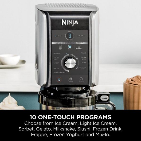 Ninja NC501UK Deluxe 10-in-1 Ice Cream and Frozen Drink Maker - Black_10 one touch programs