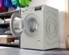 Bosch WAN282X2GB 8kg 1400 Spin Freestanding Washing Machine in Silver Inox_side view
