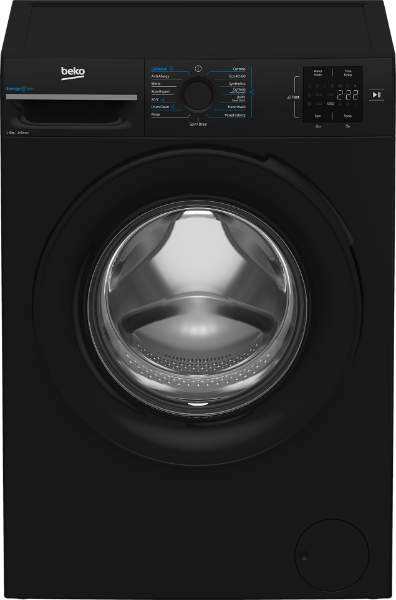 Beko BMN3WT3841B 8kg 1400 Spin Washing Machine in Black_front