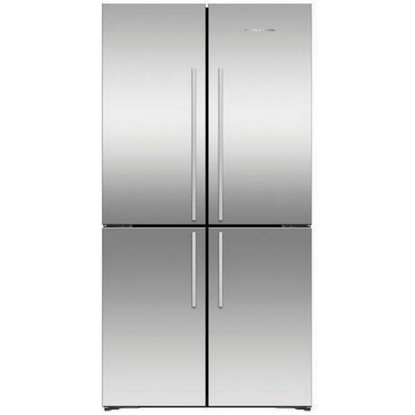 F&P RF605QNUVX1 90.5cm Quad Door Frost Free Fridge Freezer in Stainless Steel_front