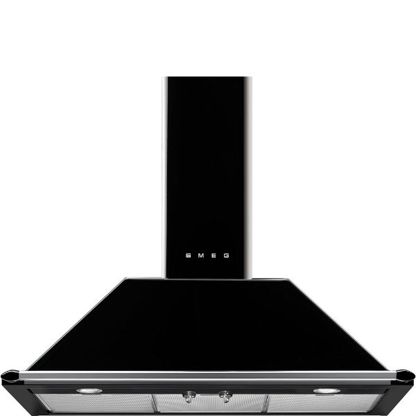 Smeg KT90BLE 90cm Victoria Chimney Hood in Black 