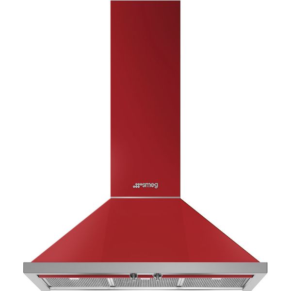 Smeg KPF9RD 90cm Portofino Chimney Hood in Red 