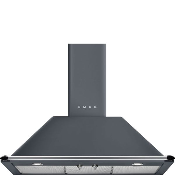 Smeg KT90GRE 90cm Victoria Chimney Hood in Slate Grey 