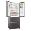 Haier HFR3718ENMD 70cm 60/40 Total No Frost Fridge Freezer - Dark Inox_open fridge