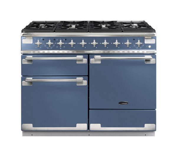 Rangemaster 126900 Elise 110 Dual Fuel Range Cooker in Stone Blue with Brushed Nickel Trim - ELS110DFFSB/