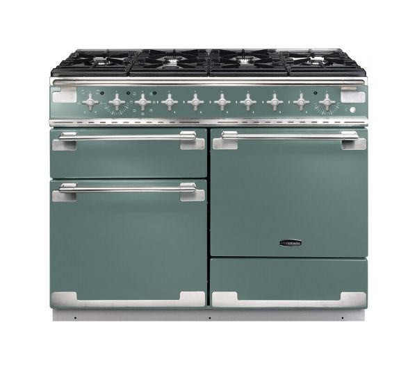 Rangemaster 126920 Elise 110 Dual Fuel Range Cooker in Mineral Green with Brushed Nickel Trim - ELS110DFFMG/