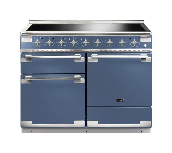 Rangemaster 126910 Elise 110 Induction Range Cooker in Stone Blue with Brushed Nickel Trim - ELS110EISB/