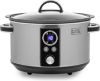 Black & Decker BXSC16045GB 6.5 Ltr Digital Slow Cooker Sear & Stew in Silver and Black_main