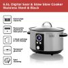 Black & Decker BXSC16045GB 6.5 Ltr Digital Slow Cooker Sear & Stew in Silver and Black_features