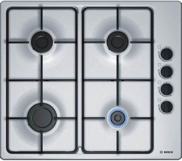 Bosch PBP6B5B80 60cm Gas Hob in Brushed Stainless Steel